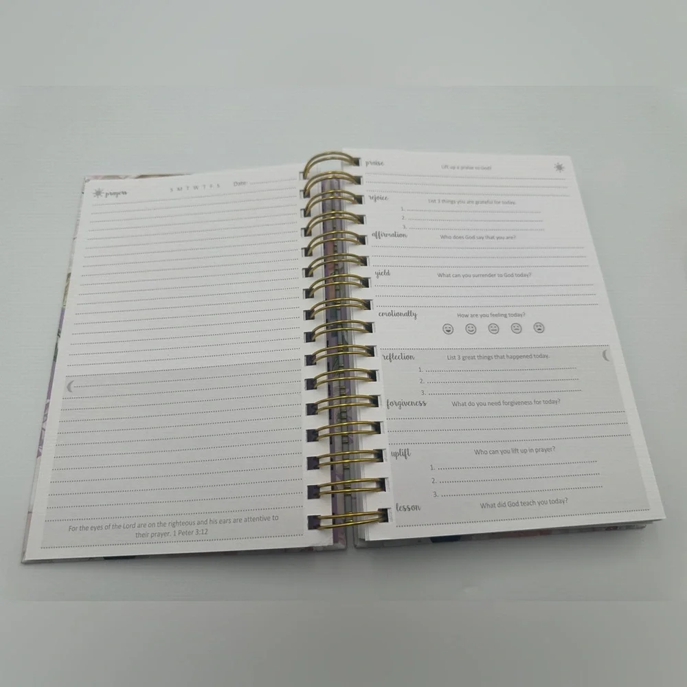 Hardcover Floral Wire Bound Faith Can Move Mountains Prayer Journal Sermon Notes
